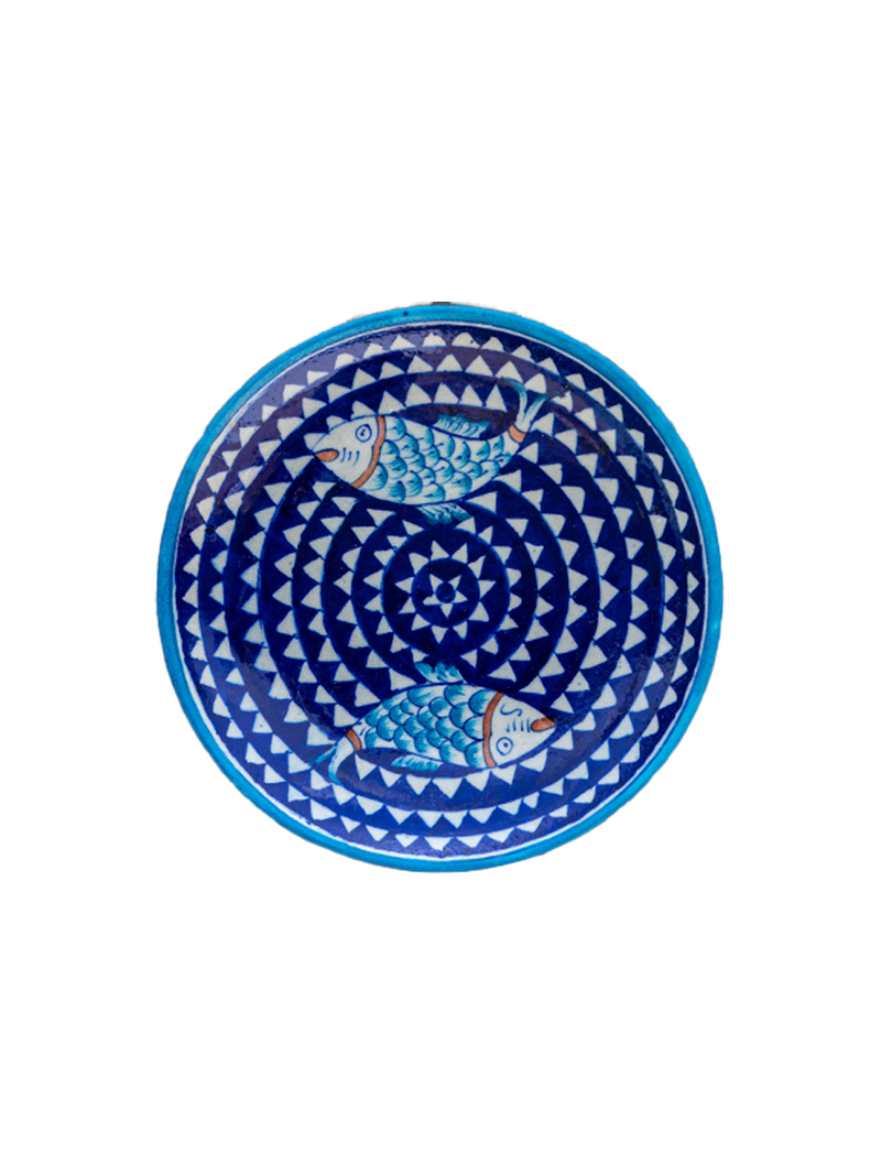  Buy Fishes Wall Plate Blue Pottery 