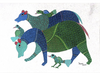 Emerald Symphony: A Vibrant Gond Painting. Buy now!