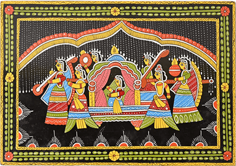 order Online Palanquin(doli) scene in Tikuli painting by Ashok Kumar at memeraki.com
