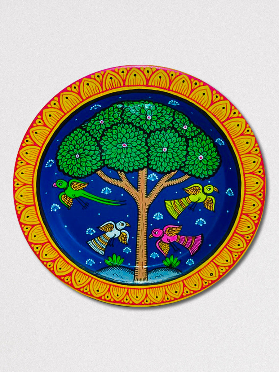 Dance of Birds in Pattachitra Wall Plates for Sale