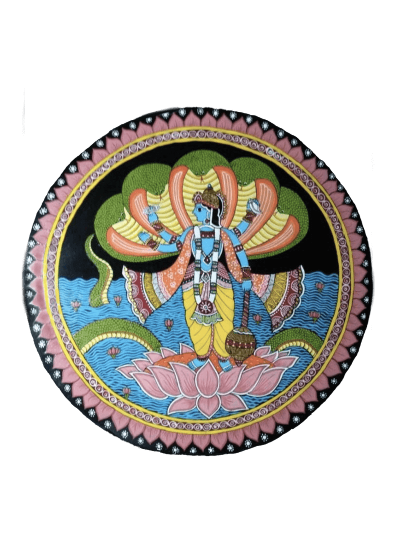 Order Online Lord Vishnu Tikuli round Wall Plates