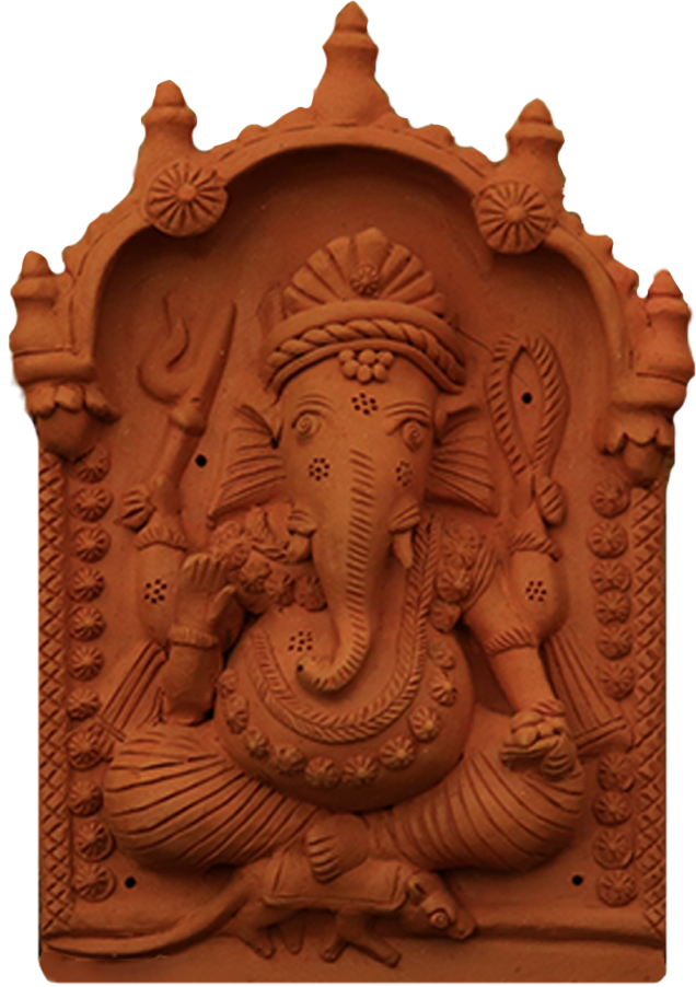 Portrayal of Lord Ganesha in Terracotta by Dinesh Molela for Sale