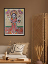 Depiction of goddess Lakshmi: Madhubani by Vibhuti Nath for Sale