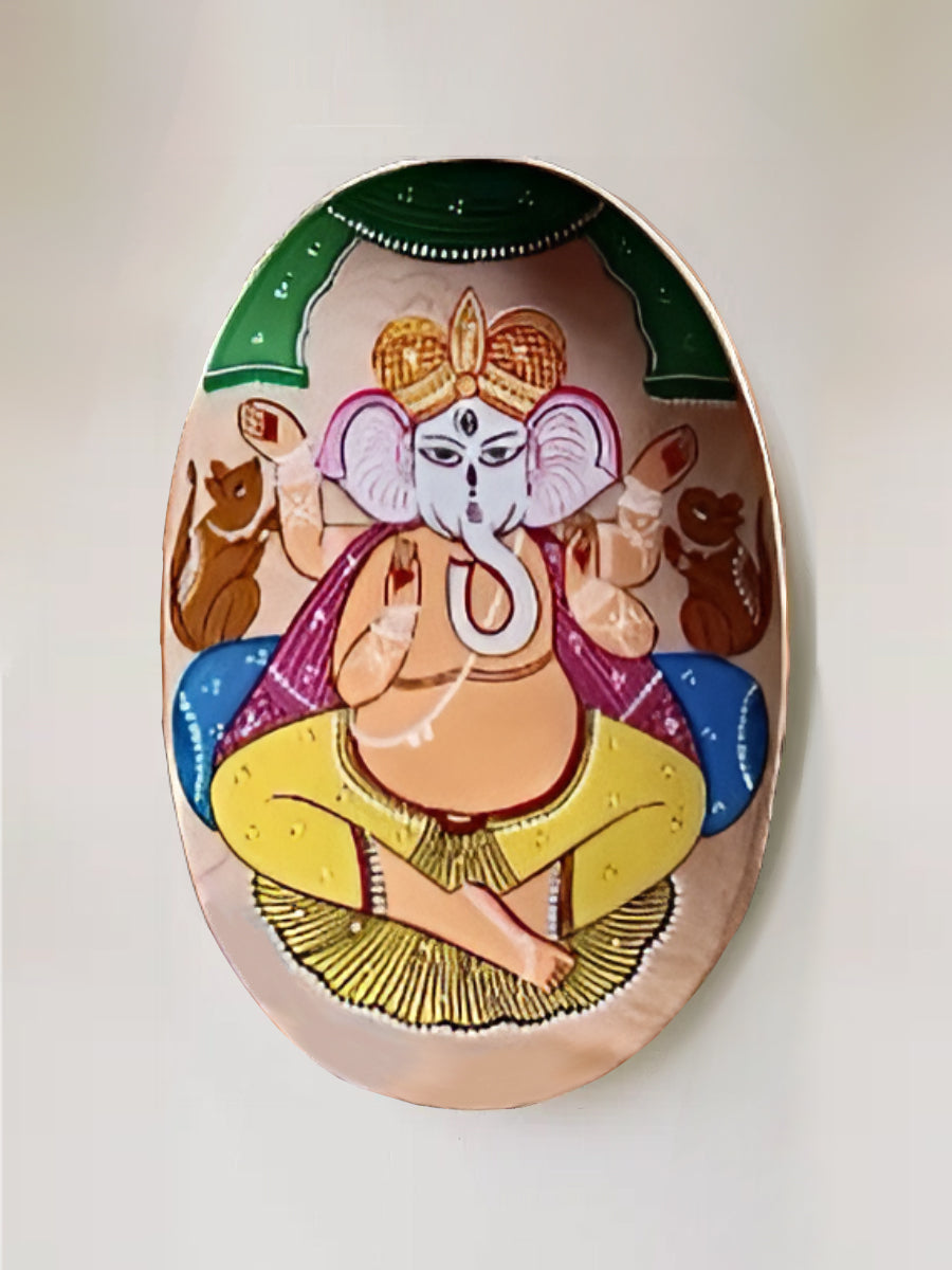 Lord Ganesha Kalighat art Wall Plates for Sale