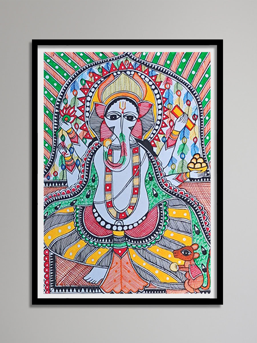 Lord Ganesha in Madhubani by Vibhuti Nath