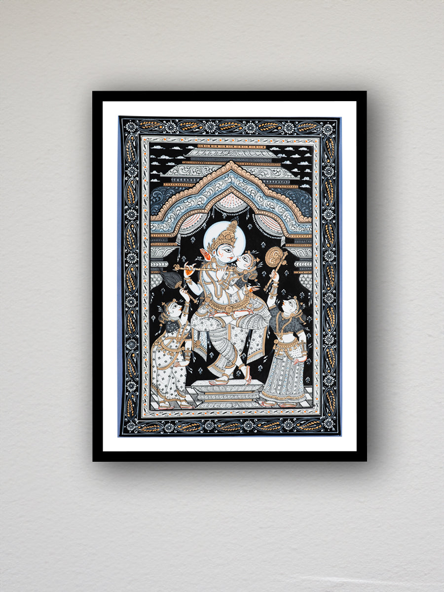 Immersive Tales Unveiled: Radha Krishna Rasleela  on a canvas by Apindra Swain for sale