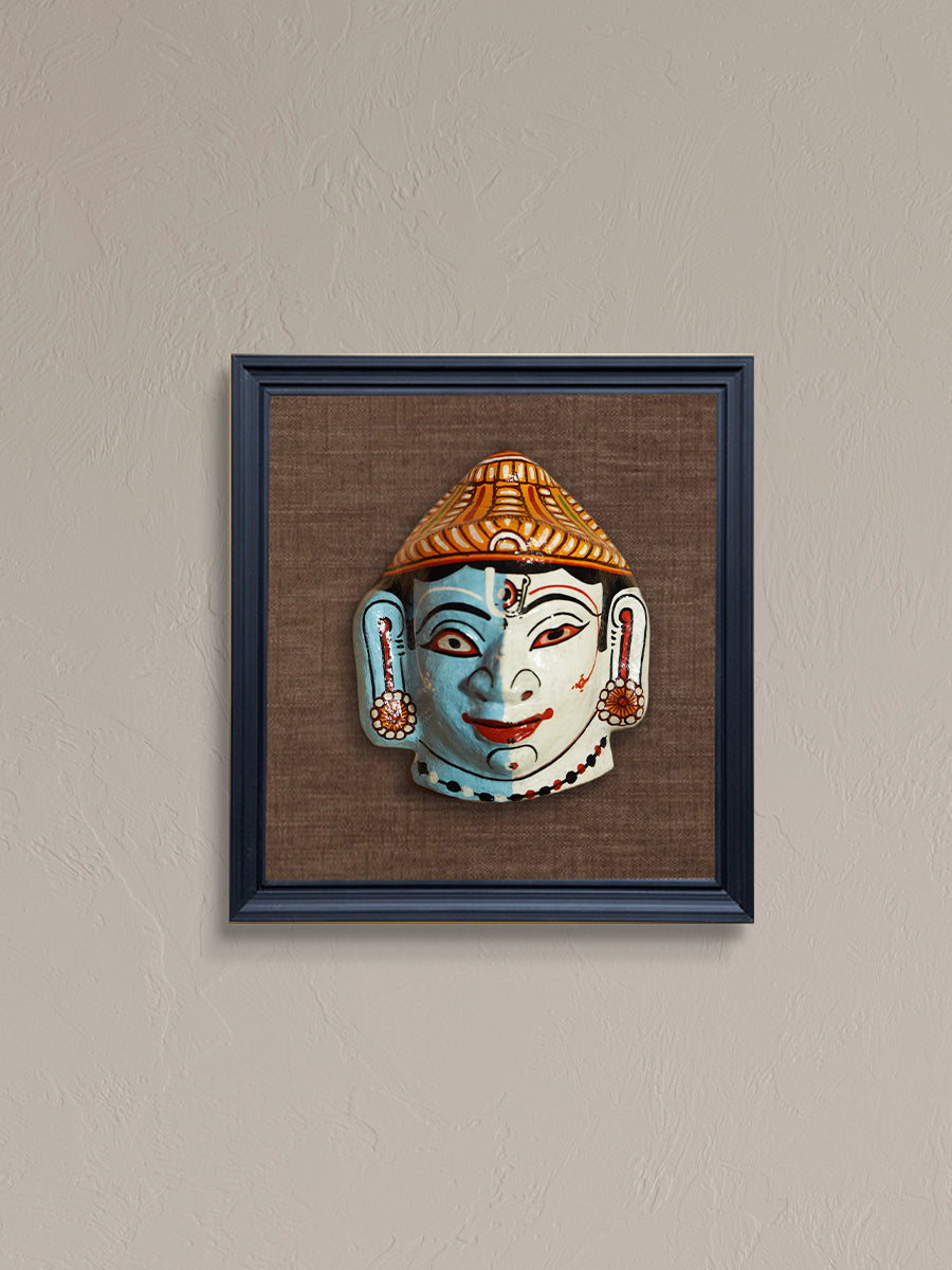 Celestial Harmony: The Ethereal Ardh-Nareshwar Shiva's Face Paper Mache by Keshab Maharana for sale