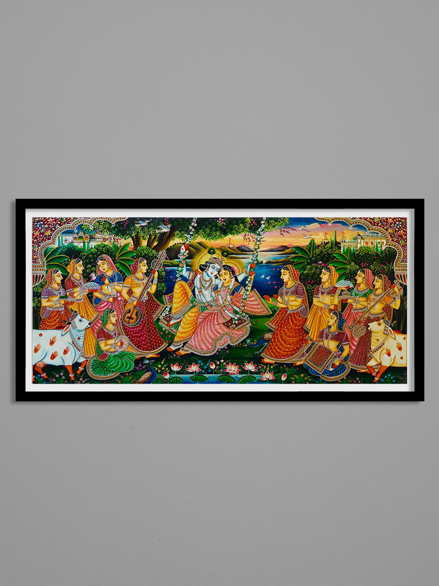 buy Radha Krishna in Pankaj Kumar's Enchanting Usta Miniature