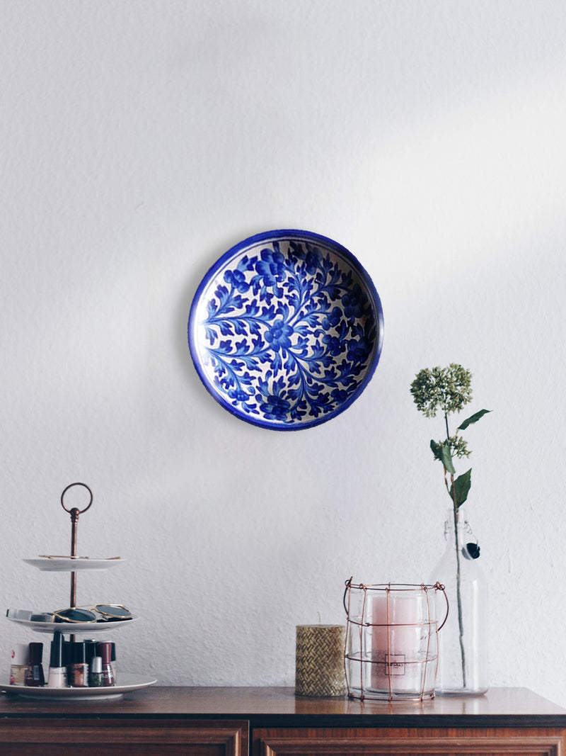 Blue Florals in Blue Pottery Plates by Vikram Singh Kharol