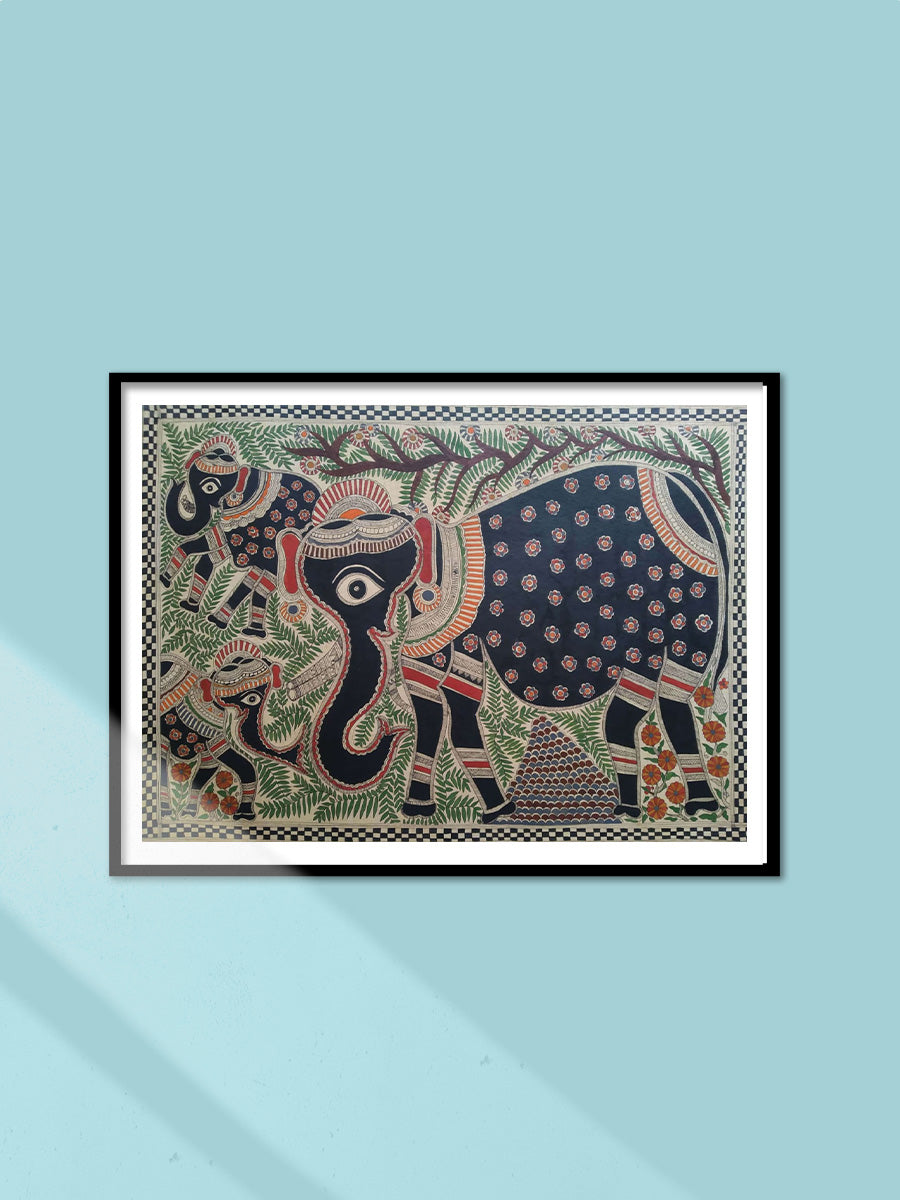 Shop Elephant and the calf in Madhubani by Naina Creation