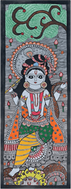 Buy Representation of Lord Krishna with his flute: Madhubani by Vibhuti Nath