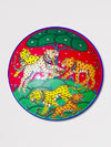 Tiger Pattachitra Wooden Wall Plates for Sale