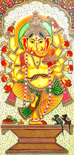buy Tales of Ganesha's Benevolence in Usta Miniature by Pankaj Kumar