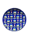 Lotus Florals in Blue Pottery Plates by Vikram Singh Kharol for Sale
