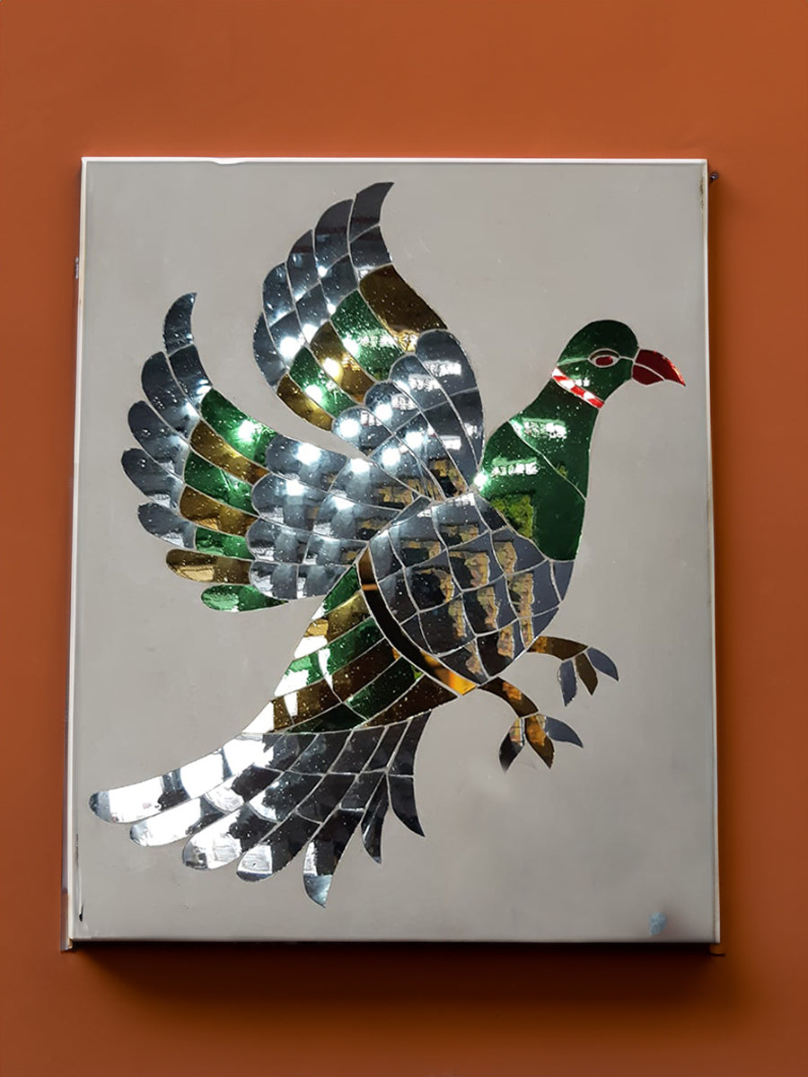 A Thikri Glasswork of a Parrot by Happy Kumawat