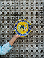 Sands of Elegance: Symphony of the Desert Wall Plate Blue Pottery By Gopal Lal Kharol