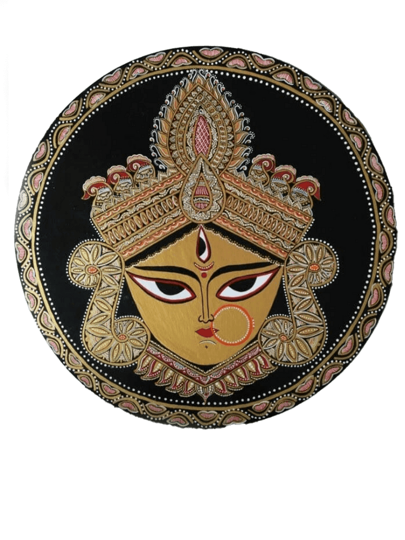 Buy Maa Durga Tikuli round Wall Plates