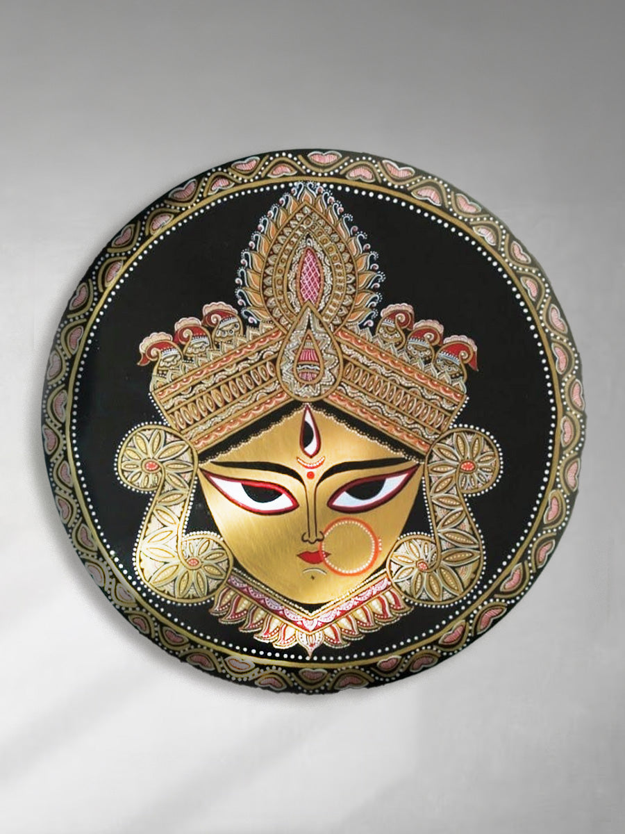 Maa Durga Tikuli round Wall Plates for Sale