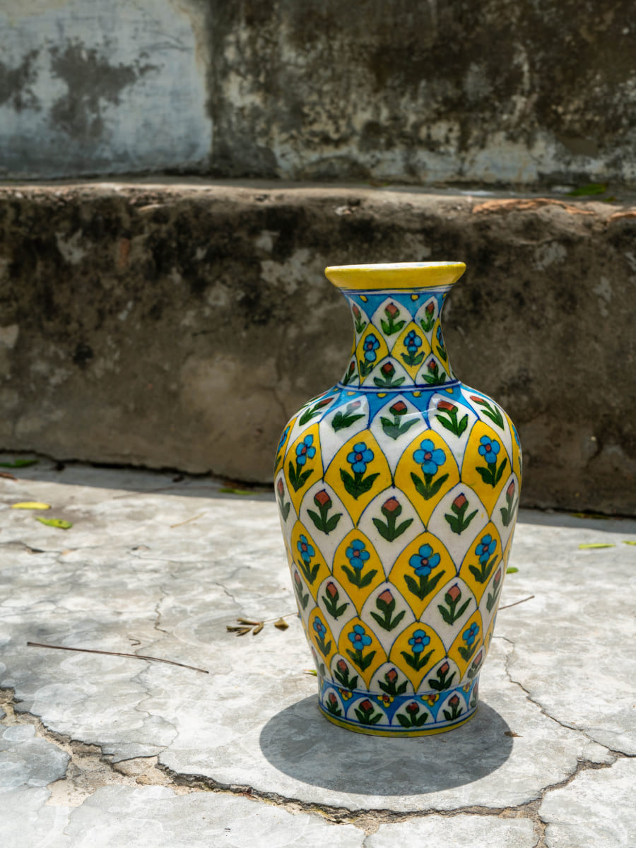 Shop Gracefully Dynamic Fusion of Tradition and Innovation Blue Pottery By Gopal Saini