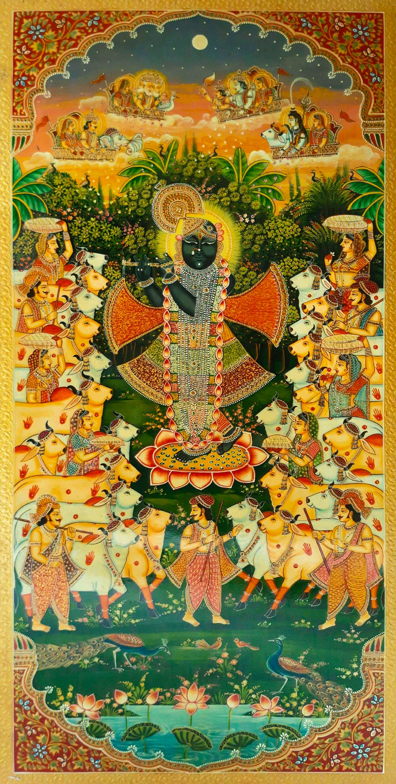 Buy Spectacle of Transcendent Devotion: Pankaj Kumar's Vibrant Shreenathji Usta Miniature