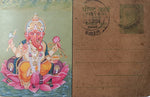 Lotus Serenity: Lord Ganesh's Divine Seat Miniature Painting by Mohan Prajapati