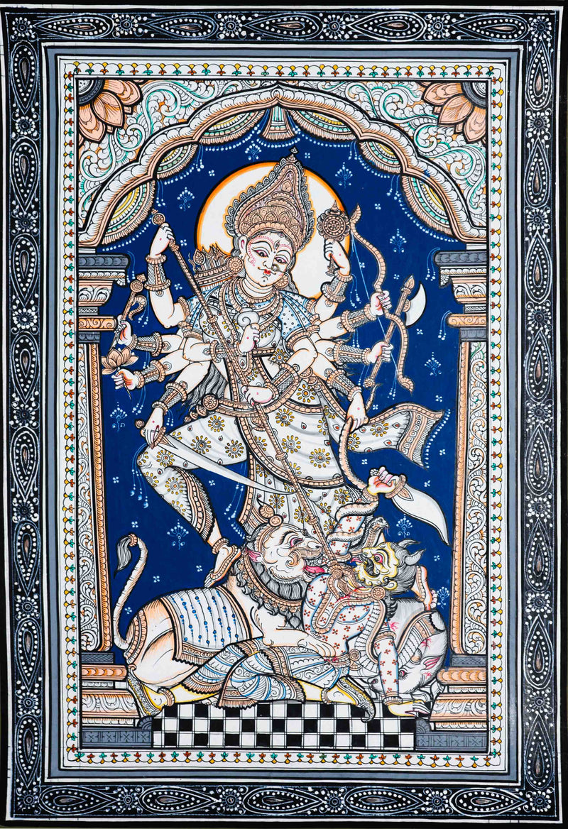 Purchase Majestic Valour: The Pattachitra Painting of Goddess Durga on a canvas 