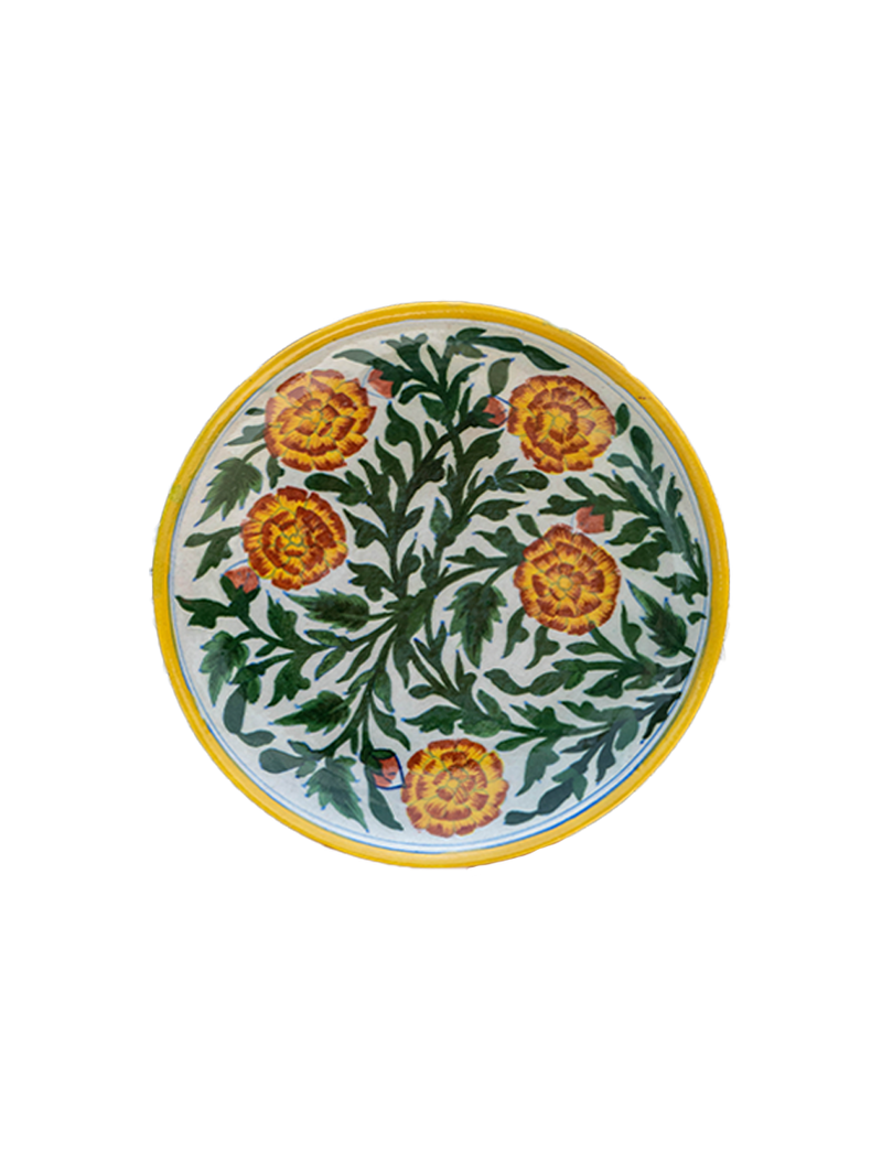 Yellow and Red Flowers Wall Plate