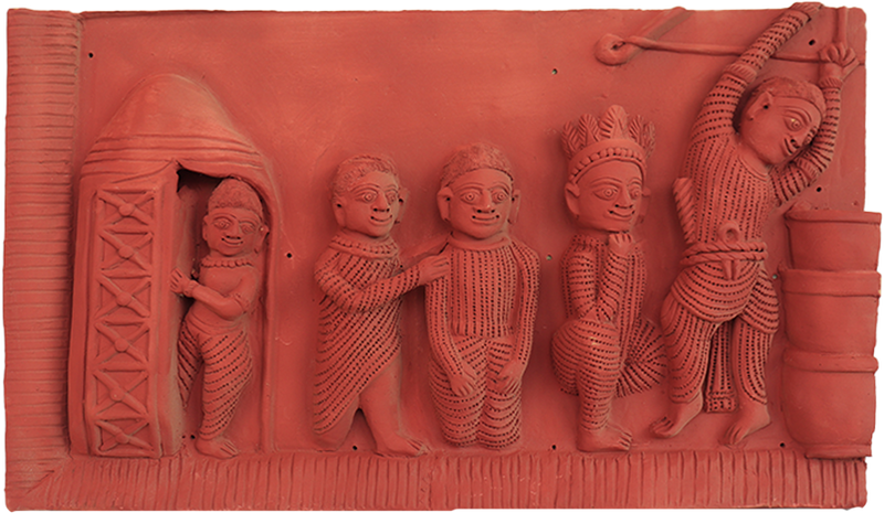 Order Online Depiction of Arjuna in the Lakshabhed form in Terracotta by Dinesh Molela