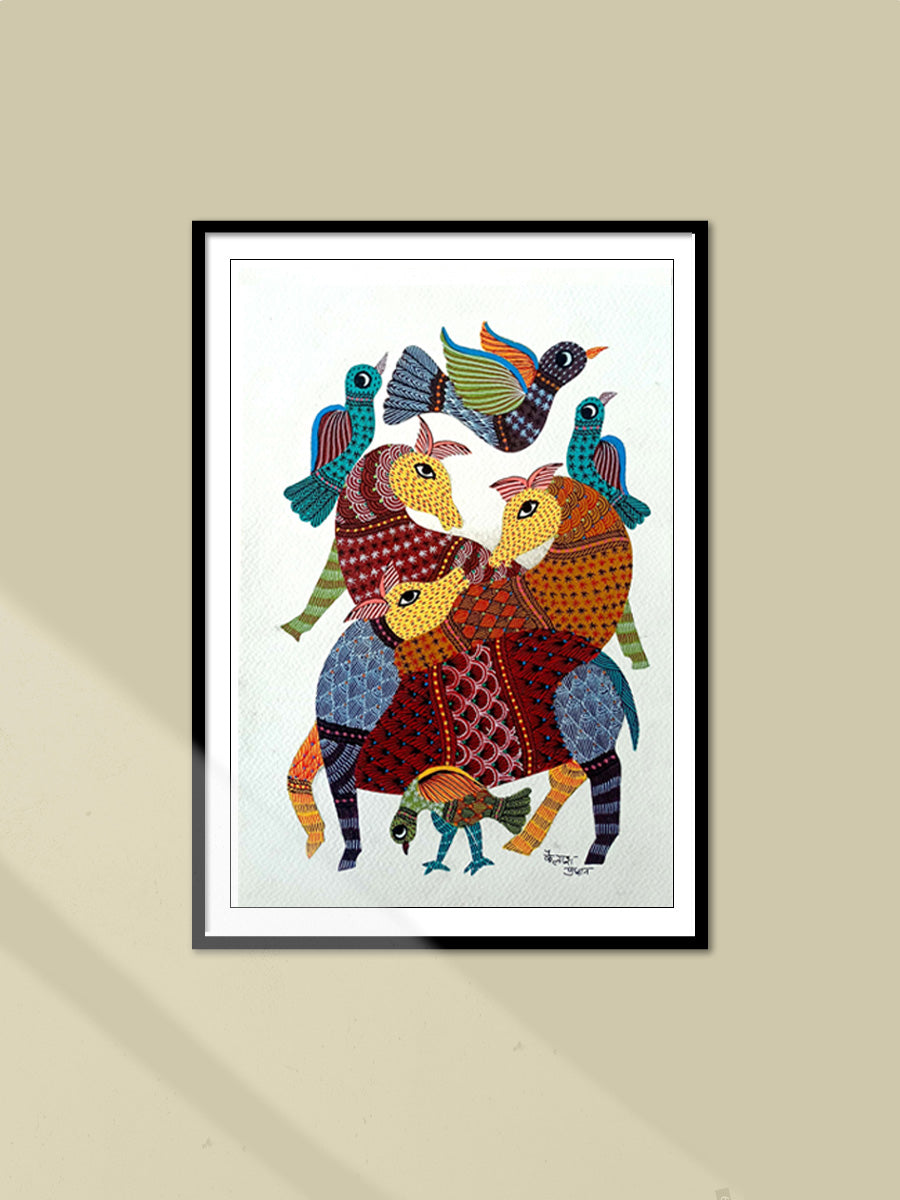 Shop Deer and Birds in Gond By Kailash Pradhan