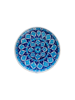 Flower Wall Plate Blue Pottery 