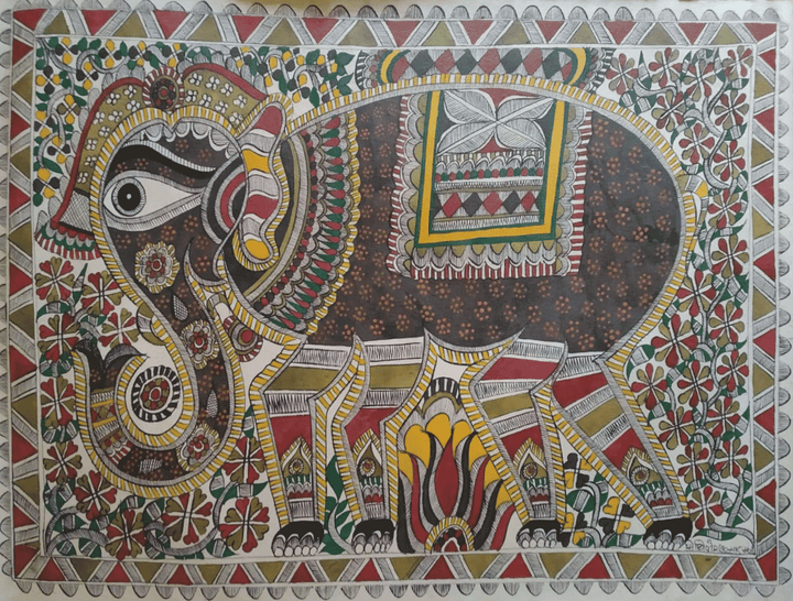 Elephant in Madhubani by Naina Creation Thumbnail
