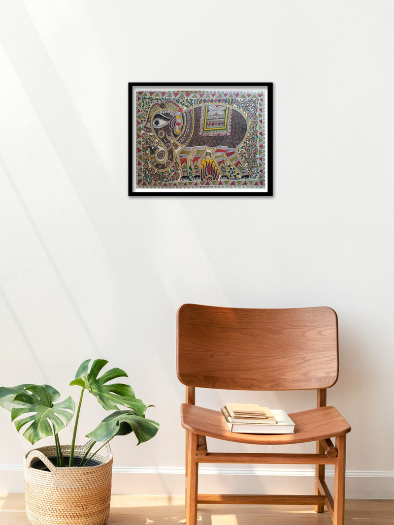 Elephant in Madhubani by Naina Creation