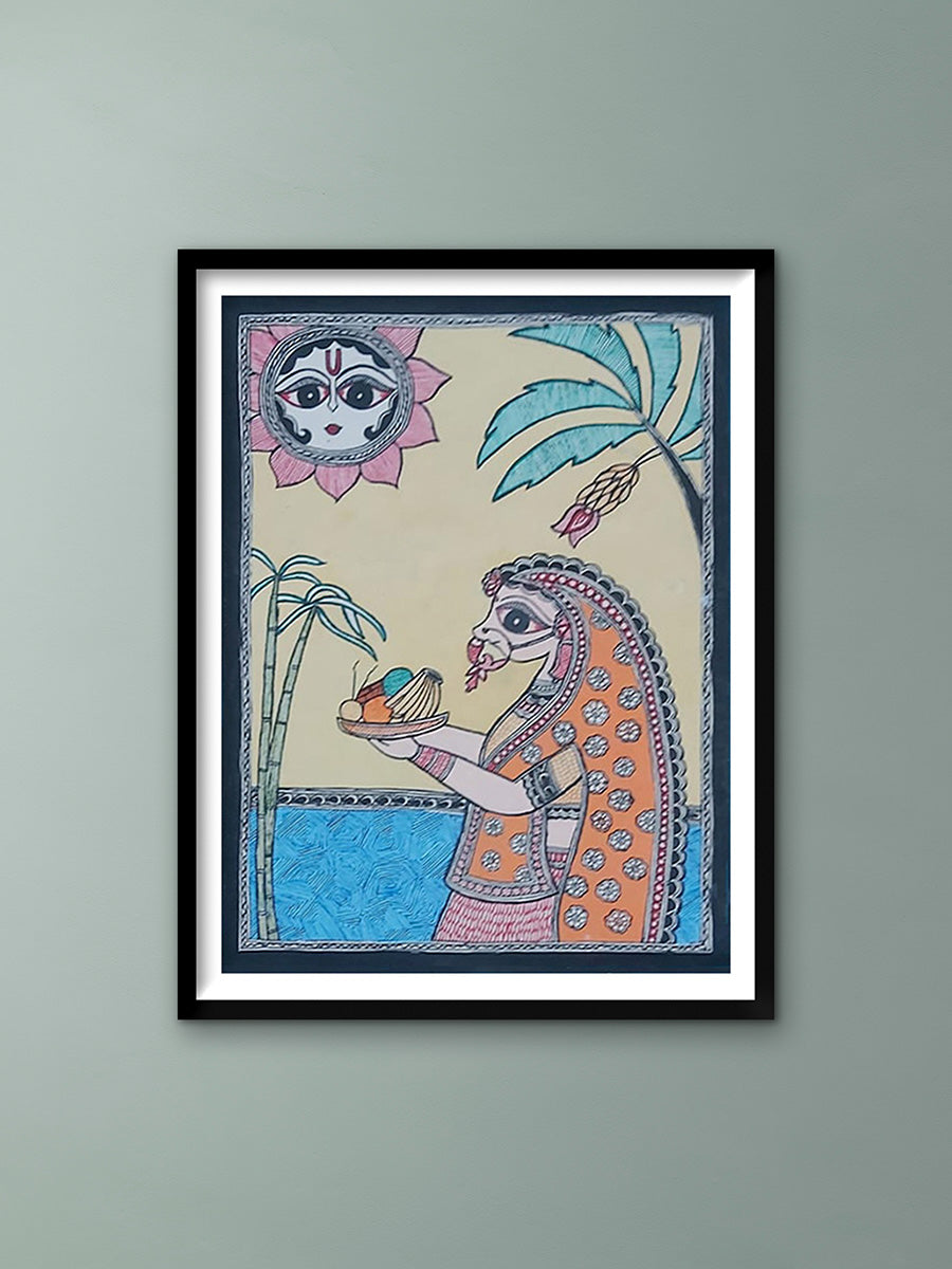 Shop A Women Worshipping Sun in Madhubani by Priti Karn