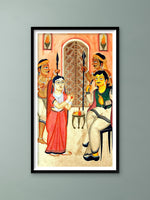 Shop Babu and Bibi in Kalighat Art by Bapi Chitrakar