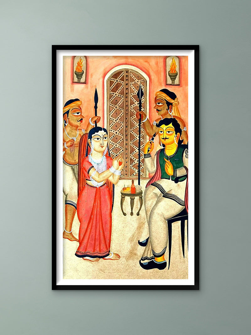 Shop Babu and Bibi in Kalighat Art by Bapi Chitrakar