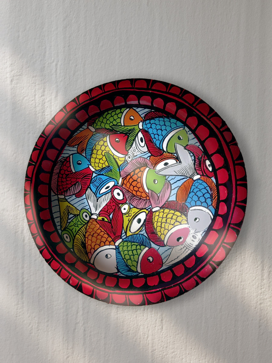 Fish Kalighat plate art/ wall plates for Sale