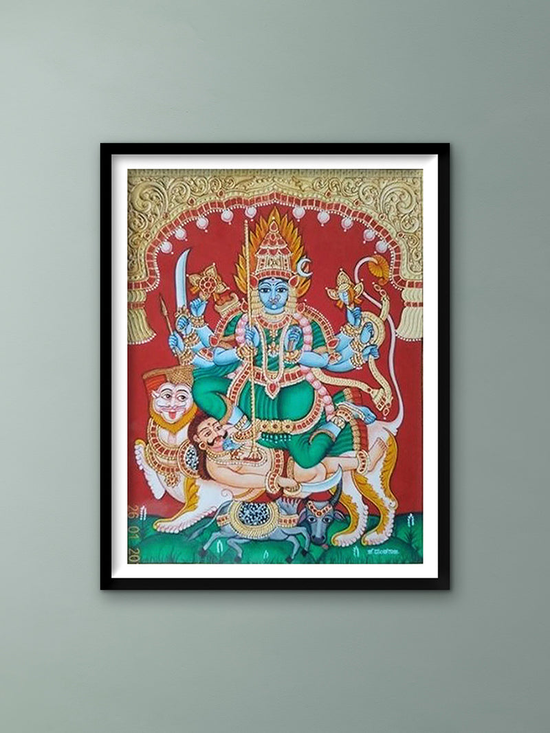 Shop Chamundeshwari's Delight:Mysore Painting by Dr. J. Dundaraja