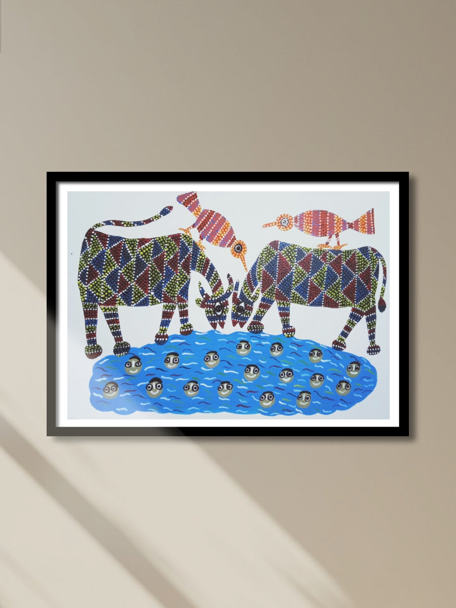 Shop Cows and Birds in Bhil by Shersingh Bhabor