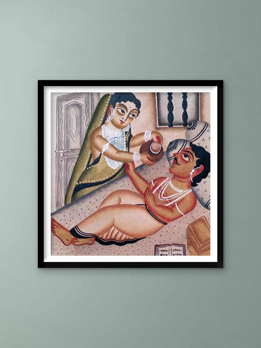 Shop Daily Devotion of couple: Kalighat Art by Bapi Chitrakar
