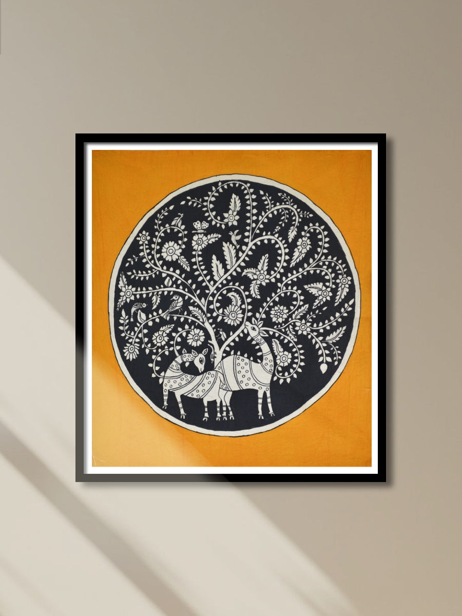 Shop Deers under a tree in Kalamkari by K. Lakshminarayan