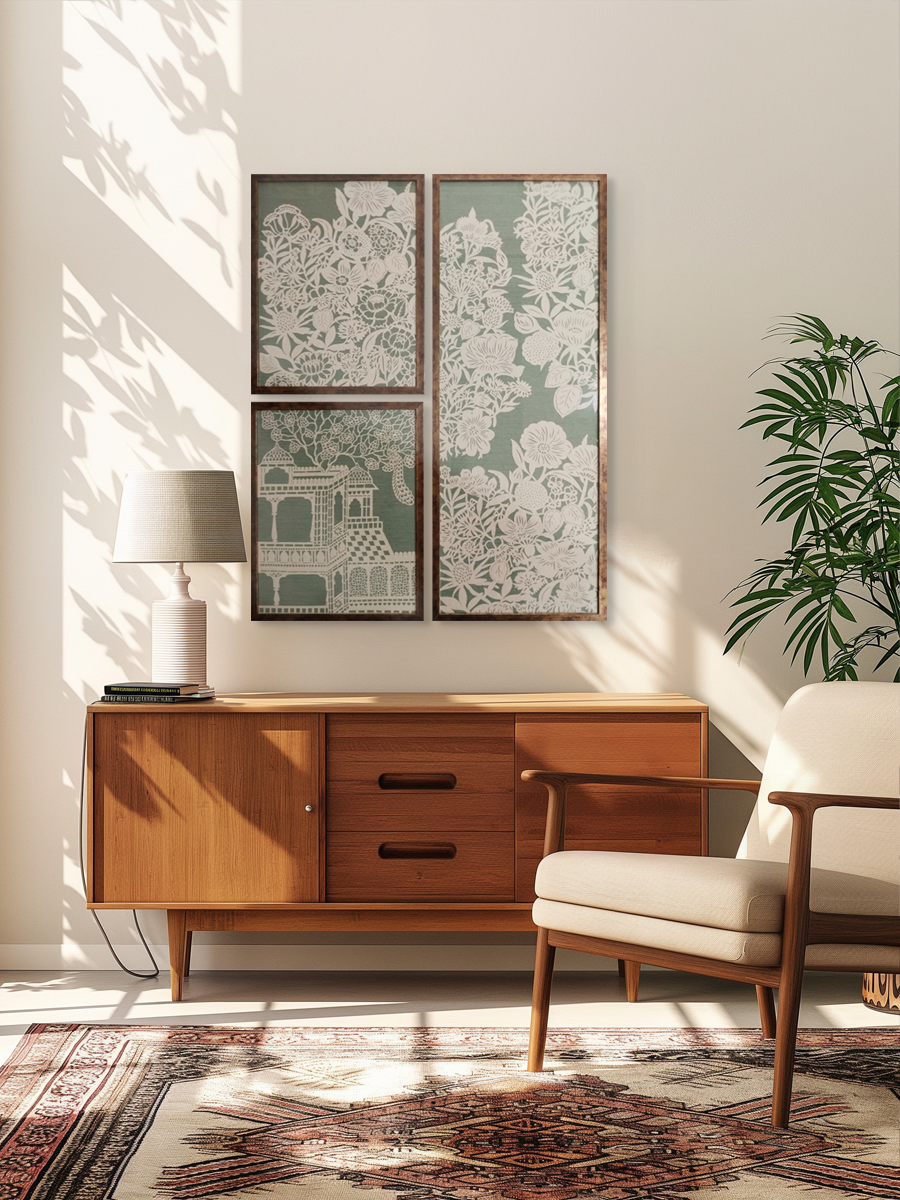Shop Floral Motif with architechtural Elegance in Sanjhi by Ashutosh Verma