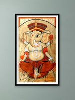 Shop Ganesha's Ornate Brilliance: Kalighat Art by Bapi Chitrakar
