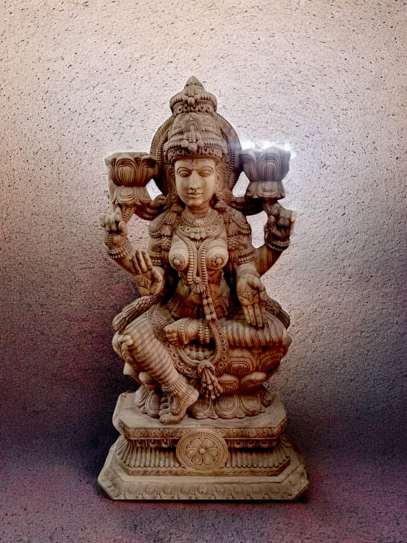 Shop Goddess Lakshmi in Ganesha in Wood carving by K.P. Dharmaian