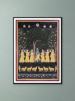 Shop Gopis Gathered for Lord Krishna In Pichwai by Naveen Soni