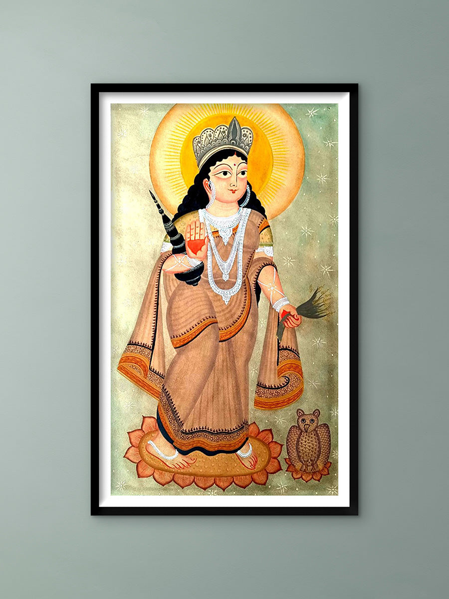 Shop Lakshmi's Divine Grace: Kalighat Art by Bapi Chitrakar