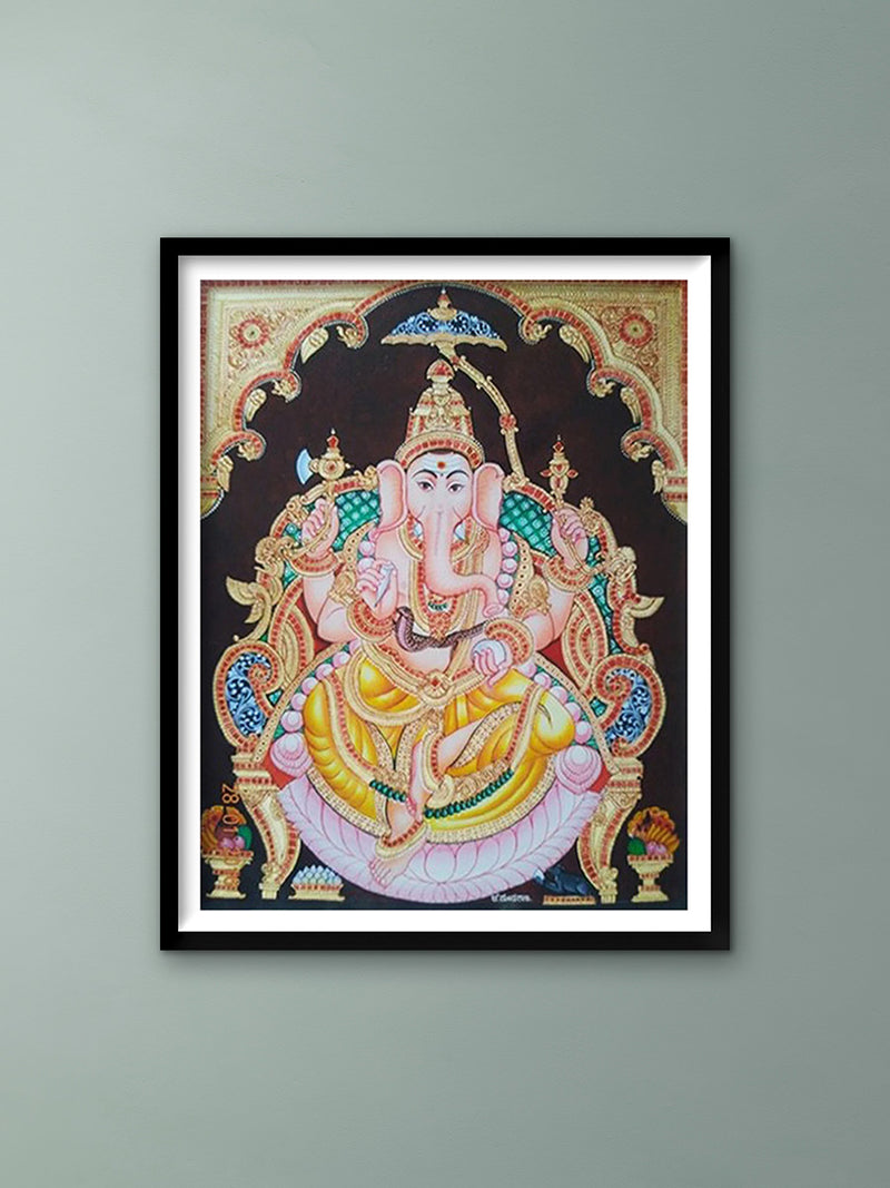 Shop Lord Ganesh's Majesty: Mysore Painting by Dr. J Dundaraja
