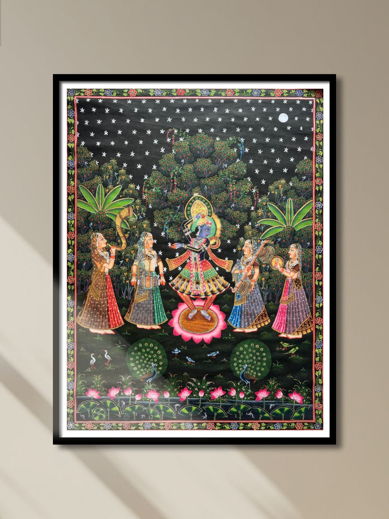 Shop Lord Krishna worshipped by Gopis in Pichwai by Naveen Soni