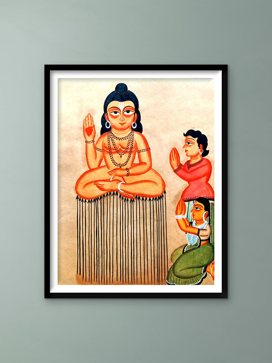 Shop Lord Shiva's Guidance in Kalighat Painting by Bapi Chitrakar