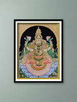 Shop Lotus of Divine Grace: A Mysore Painting Tribute to Goddess Lakshmi by Dr. J Dundaraja