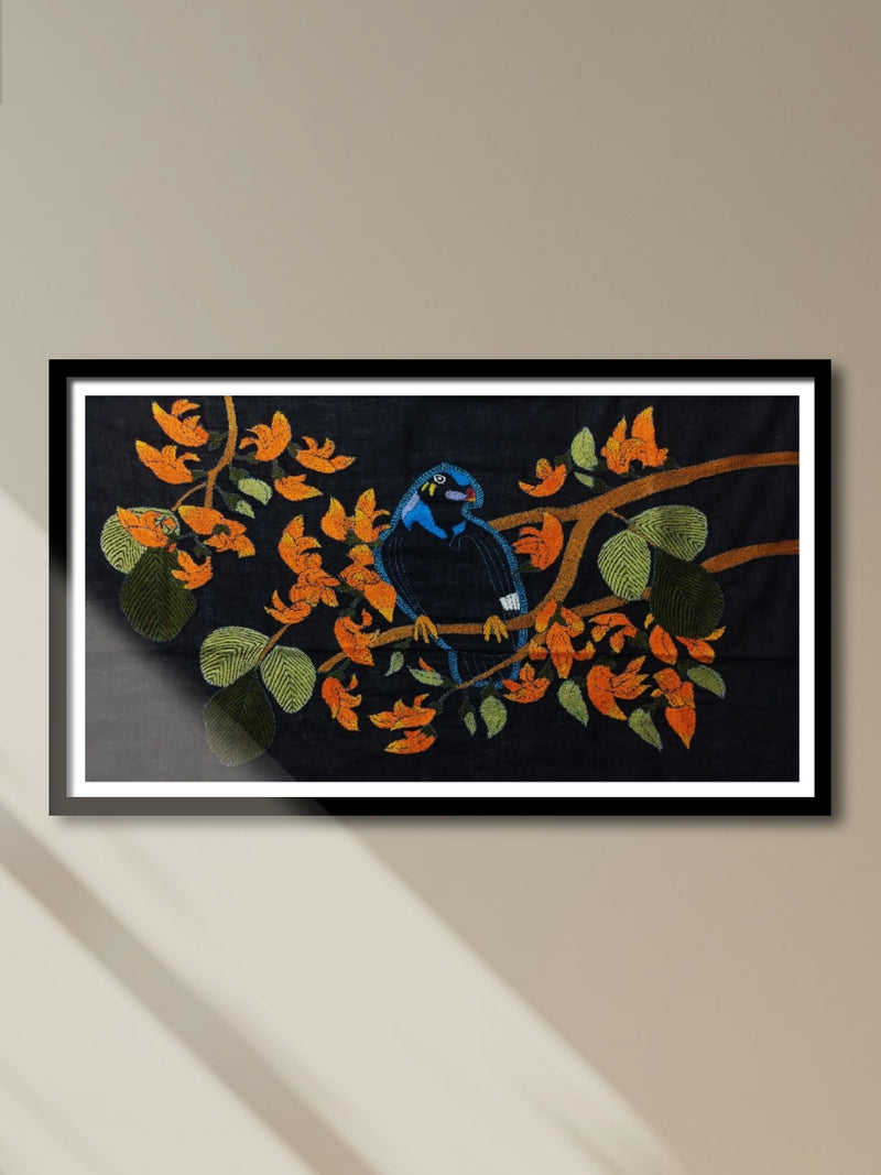 Shop Majestic Bird in Batik and Kantha by Kartik Manna